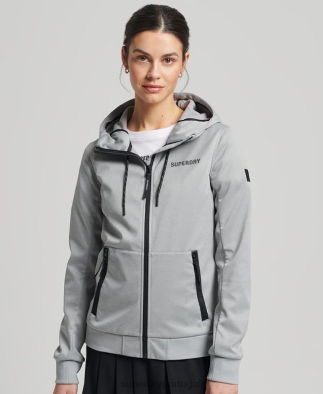 jaqueta softshell tech mulheres cinza roupas Superdry 2208H5411
