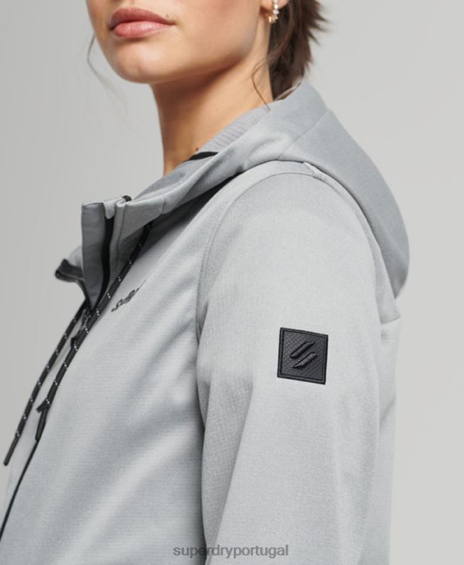 jaqueta softshell tech mulheres cinza roupas Superdry 2208H5411