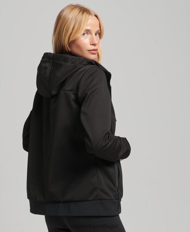 jaqueta softshell tech mulheres preto roupas Superdry 2208H5554