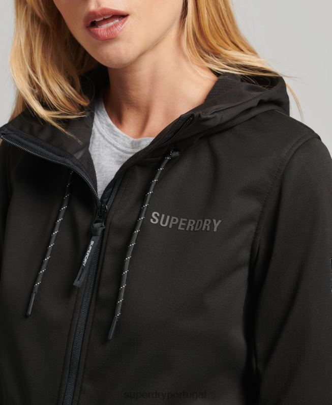 jaqueta softshell tech mulheres preto roupas Superdry 2208H5554