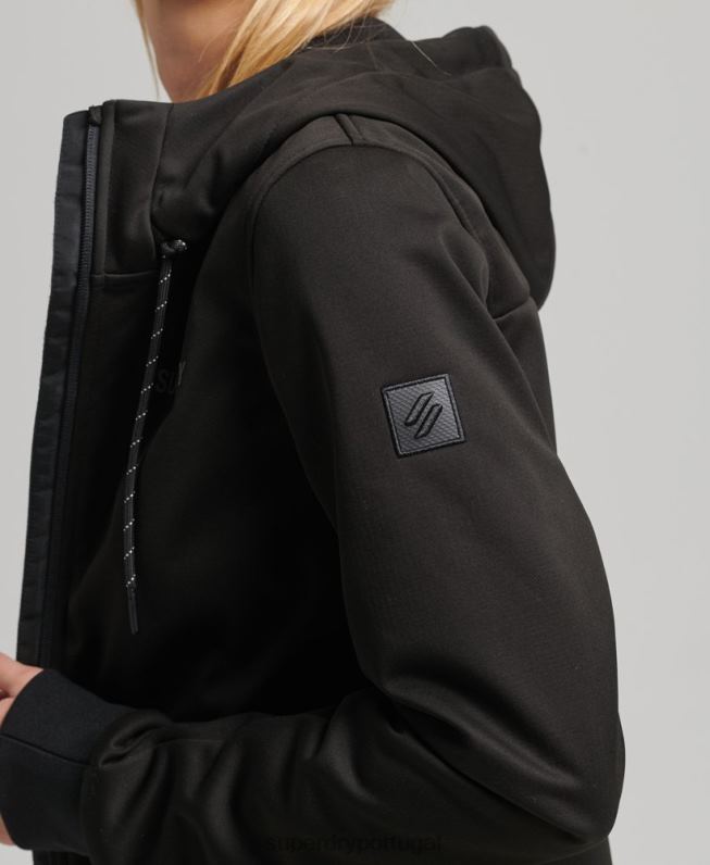 jaqueta softshell tech mulheres preto roupas Superdry 2208H5554