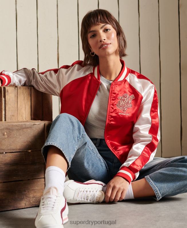 jaqueta suika mulheres vermelho roupas Superdry 2208H5522