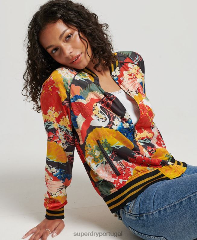 jaqueta suikajan estampada vintage mulheres multi roupas Superdry 2208H3521