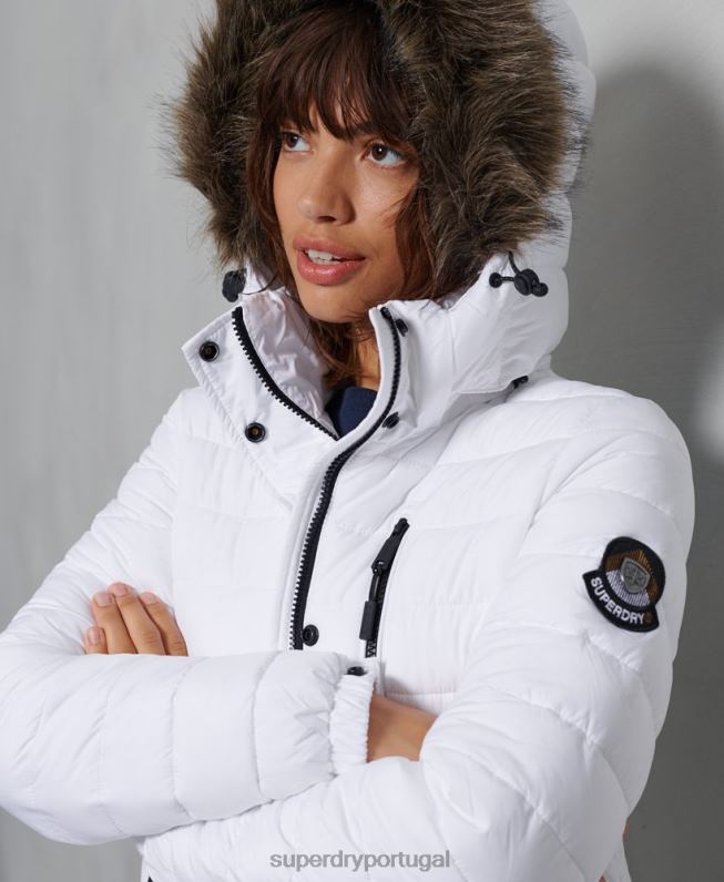 jaqueta super fuji mulheres branco roupas Superdry 2208H3839