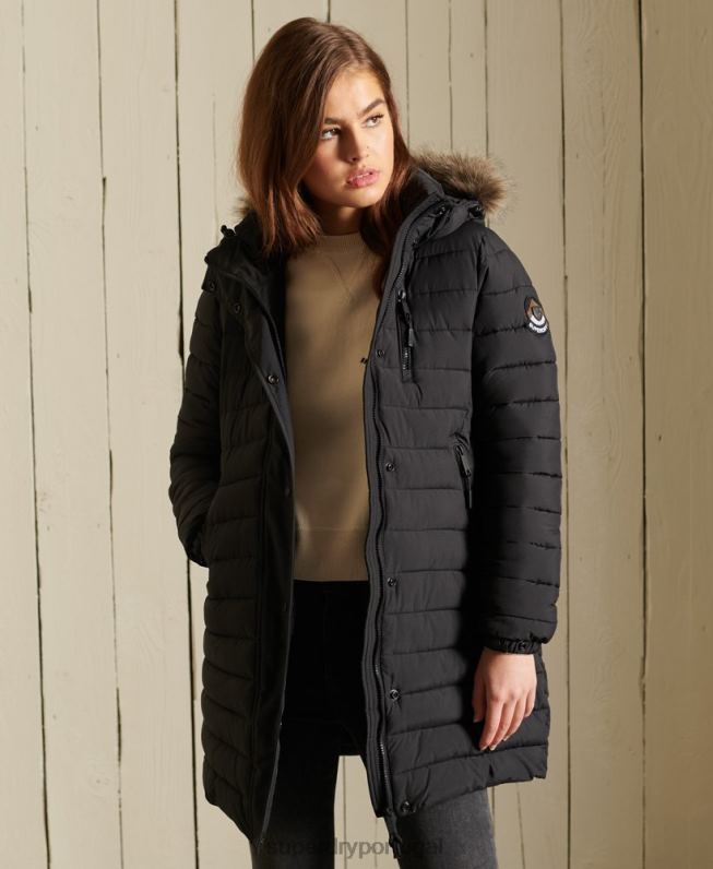 jaqueta super fuji mulheres preto roupas Superdry 2208H3847