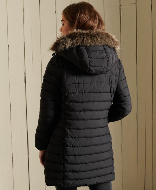 jaqueta super fuji mulheres preto roupas Superdry 2208H3847