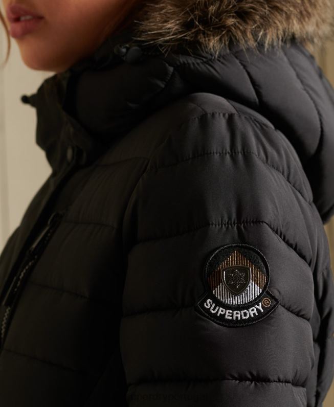 jaqueta super fuji mulheres preto roupas Superdry 2208H3847