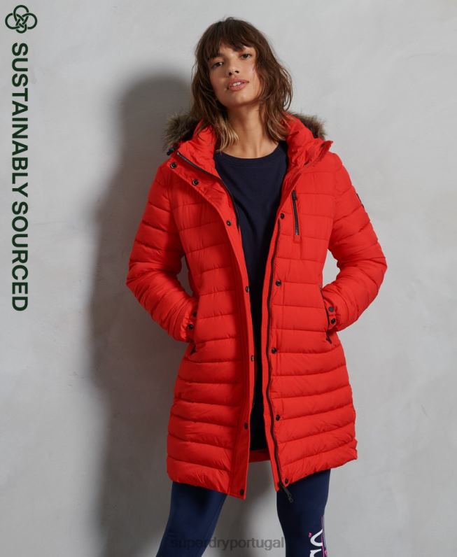 jaqueta super fuji mulheres vermelho roupas Superdry 2208H3812