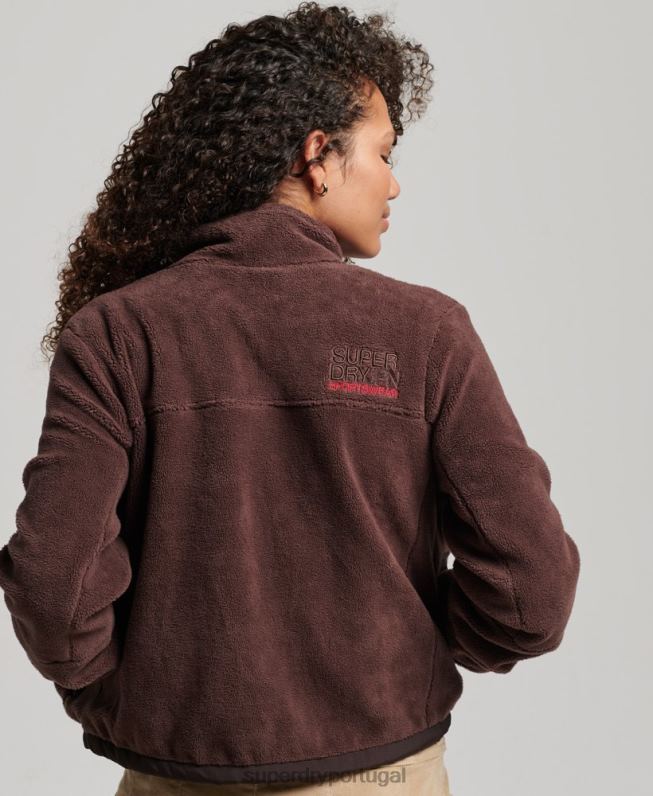 jaqueta trekker de lã mulheres marrom roupas Superdry 2208H3559