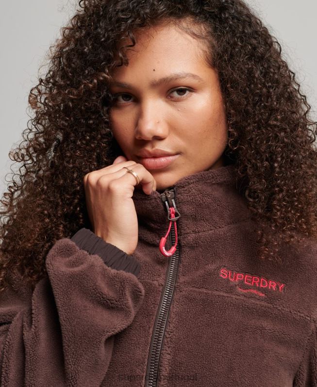 jaqueta trekker de lã mulheres marrom roupas Superdry 2208H3559
