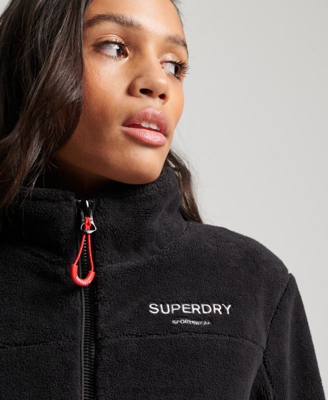jaqueta trekker de lã mulheres preto roupas Superdry 2208H3782