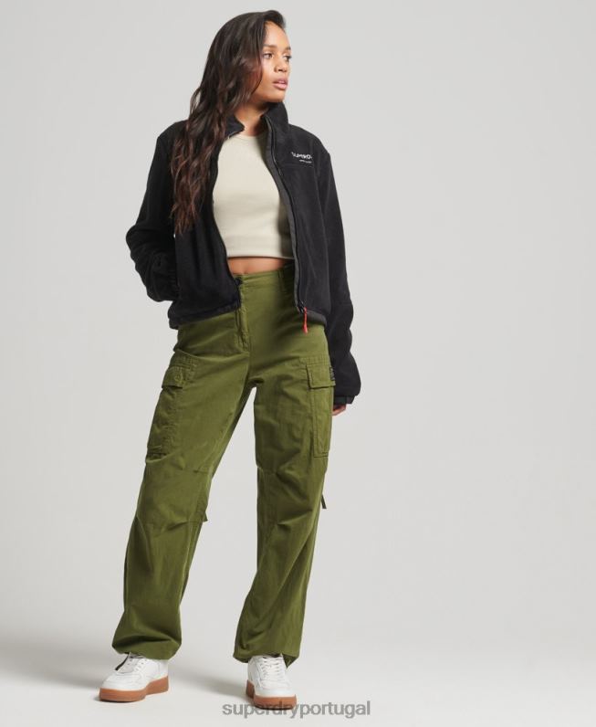 jaqueta trekker de lã mulheres preto roupas Superdry 2208H3782