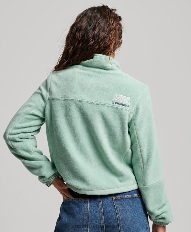 jaqueta trekker de lã mulheres verde roupas Superdry 2208H3699