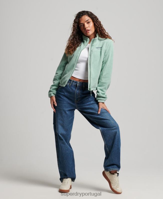 jaqueta trekker de lã mulheres verde roupas Superdry 2208H3699