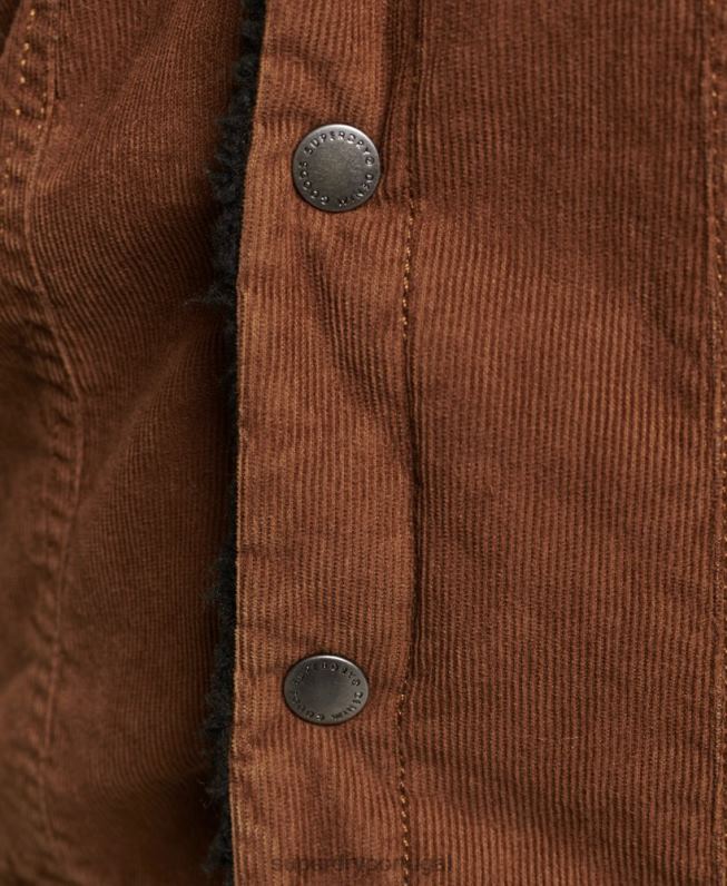 jaqueta trucker cordão sherpa mulheres marrom roupas Superdry 2208H5454