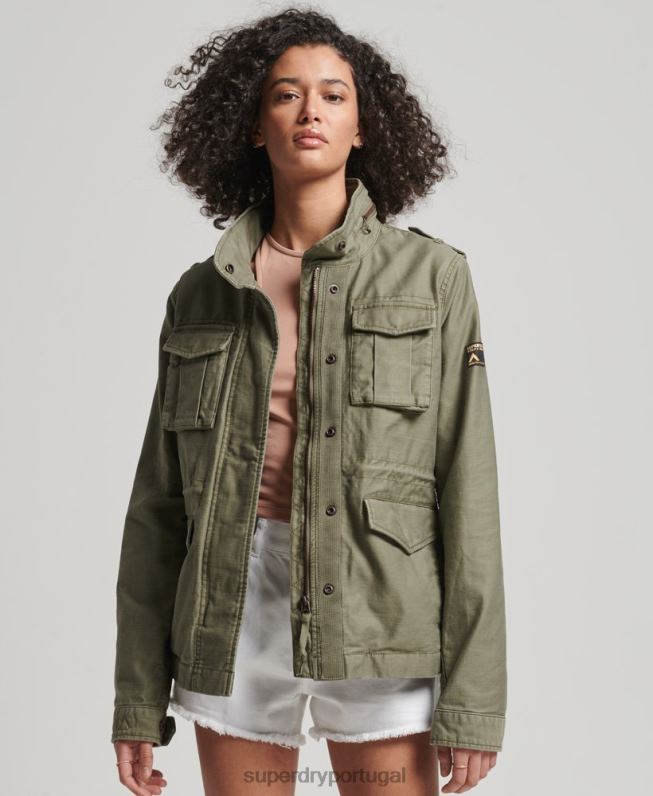 jaqueta vintage m65 mulheres verde roupas Superdry 2208H1992