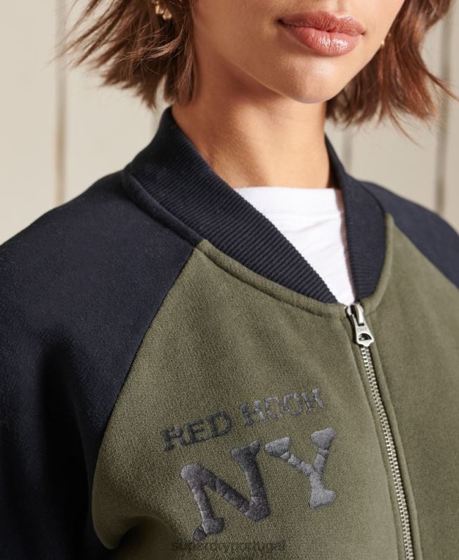 jaquetas de bombardeiro oversized vintage mulheres verde roupas Superdry 2208H6040