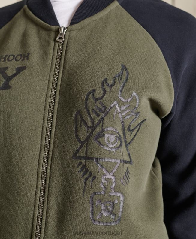 jaquetas de bombardeiro oversized vintage mulheres verde roupas Superdry 2208H6040