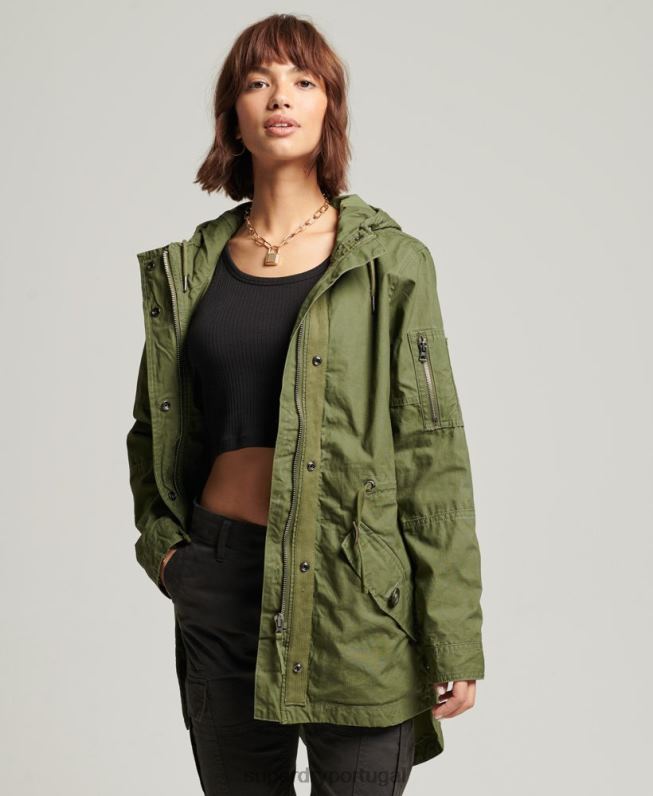 parka de campo mulheres caqui roupas Superdry 2208H5433