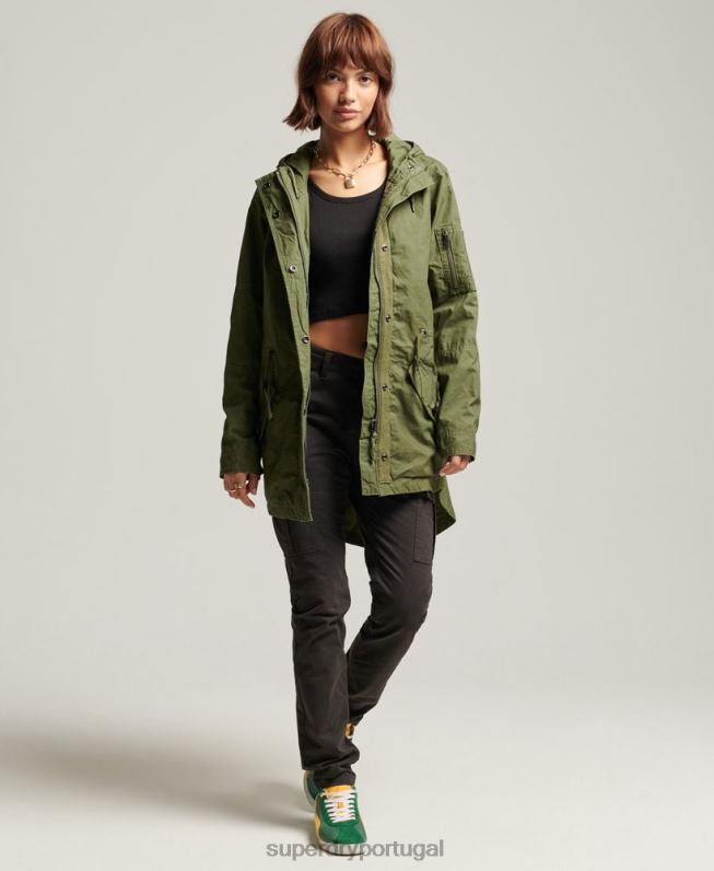 parka de campo mulheres caqui roupas Superdry 2208H5433