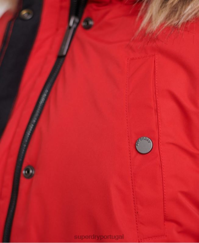 parka de microfibra nadare mulheres vermelho roupas Superdry 2208H5643