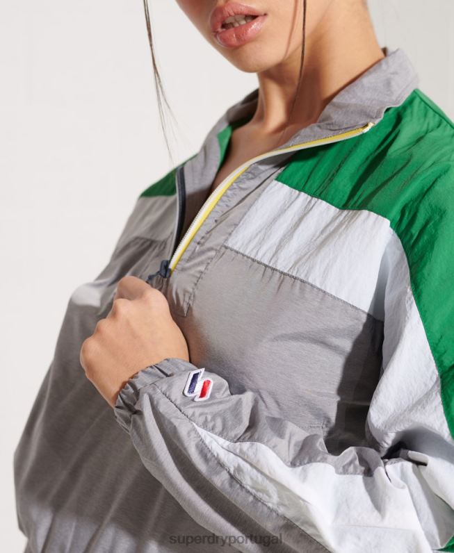 parte superior da trilha aérea do dolman mulheres cinza roupas Superdry 2208H5645