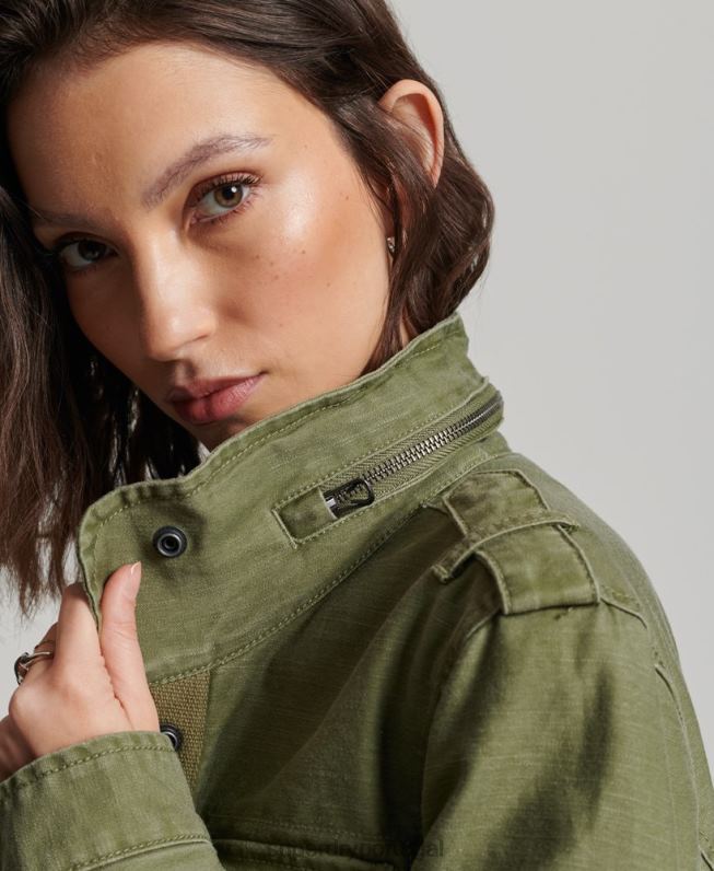 rookie borg jaqueta militar forrada mulheres caqui roupas Superdry 2208H5416