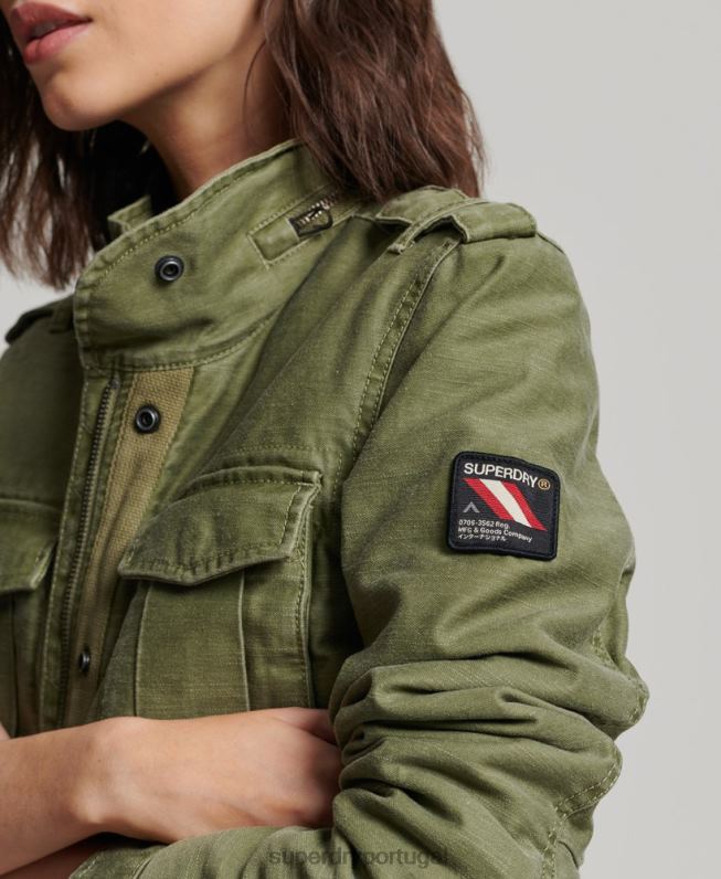 rookie borg jaqueta militar forrada mulheres caqui roupas Superdry 2208H5416