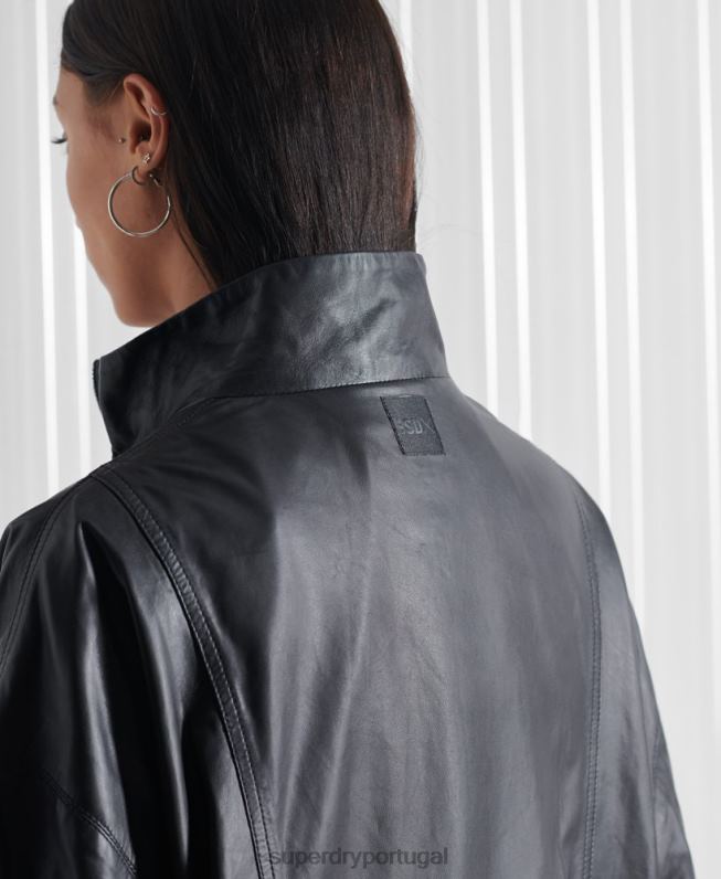 top de trilha de couro sdx edição limitada mulheres preto roupas Superdry 2208H1193