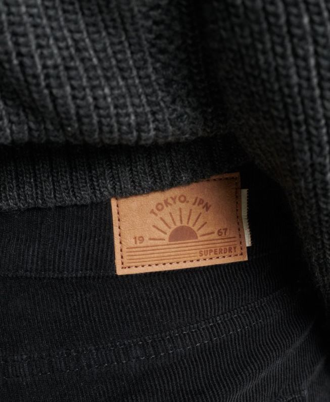 calça jeans flare cintura média mulheres preto roupas Superdry 2208H2311