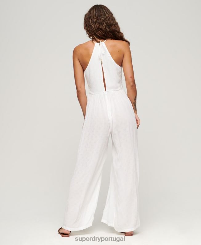 macacão bordado mulheres branco roupas Superdry 2208H2040