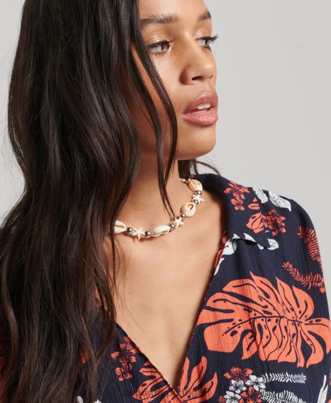 macacão de praia vintage mulheres marinha roupas Superdry 2208H4098