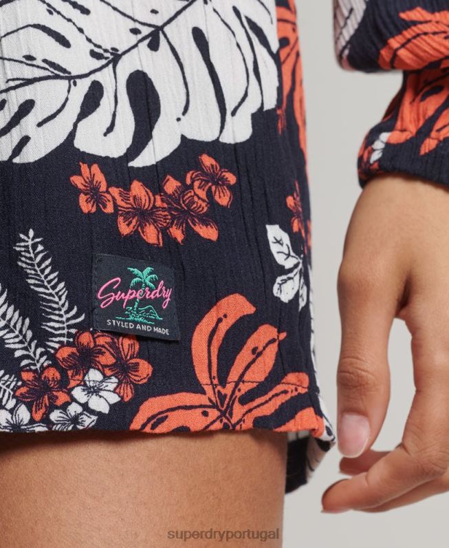 macacão de praia vintage mulheres marinha roupas Superdry 2208H4098