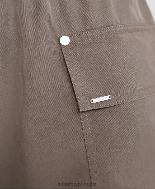 macacão nevada halter mulheres caqui roupas Superdry 2208H4107