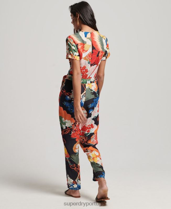 macacão tecido vintage mulheres multi roupas Superdry 2208H2121