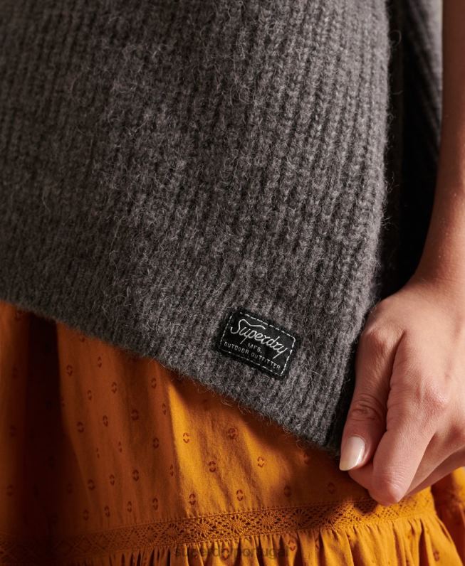 cardigã de mistura de alpaca mulheres cinza claro roupas Superdry 2208H6601