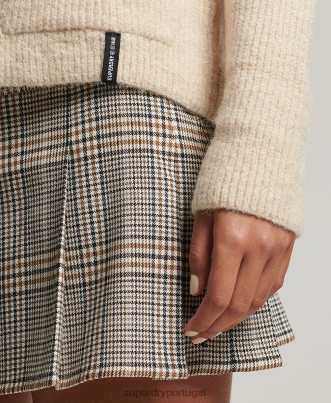 cardigã super macio essencial mulheres creme roupas Superdry 2208H3956