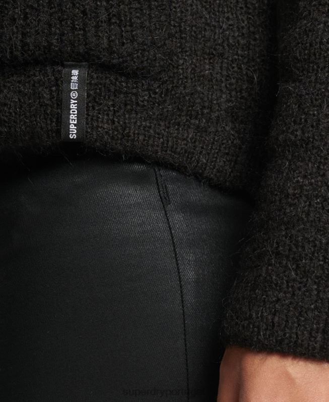 cardigã super macio essencial mulheres preto roupas Superdry 2208H3962