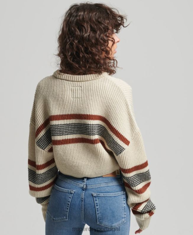 jumper clássico cropped mulheres branco roupas Superdry 2208H4036