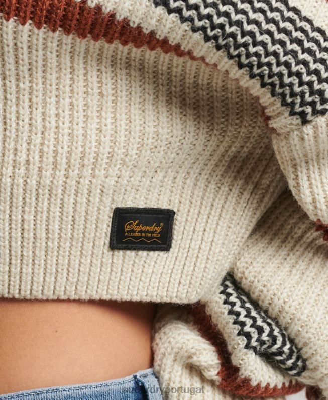jumper clássico cropped mulheres branco roupas Superdry 2208H4036