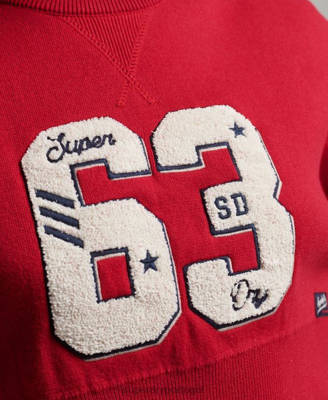 jumper da tripulação do time do colégio mulheres vermelho roupas Superdry 2208H3950