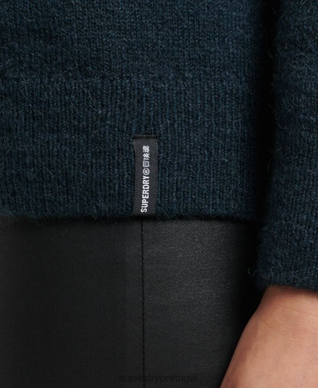 jumper de gola redonda super macio essencial mulheres marinha roupas Superdry 2208H3972