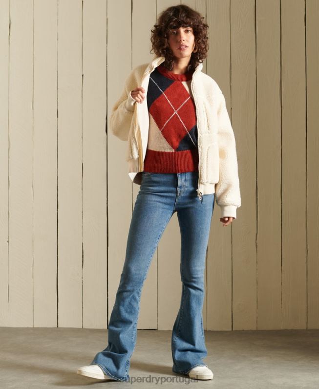 jumper estampado mulheres vermelho roupas Superdry 2208H4011