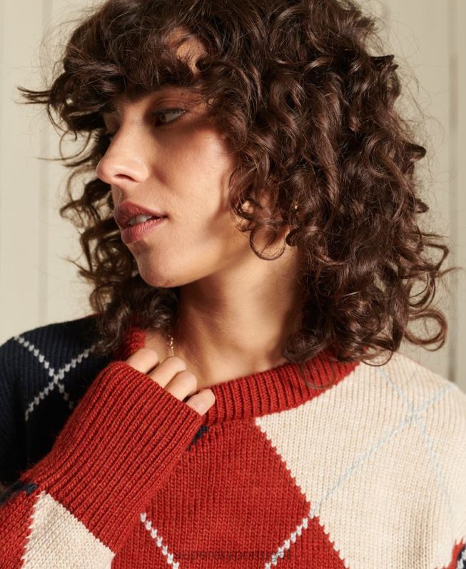 jumper estampado mulheres vermelho roupas Superdry 2208H4011