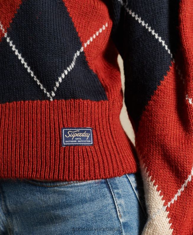 jumper estampado mulheres vermelho roupas Superdry 2208H4011