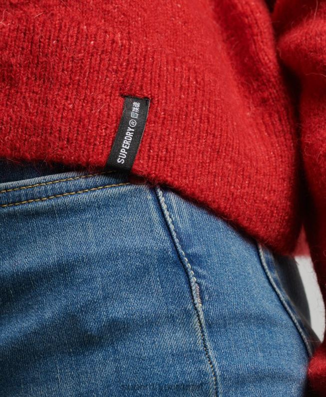 jumper vintage essencial com gola careca mulheres vermelho roupas Superdry 2208H3987