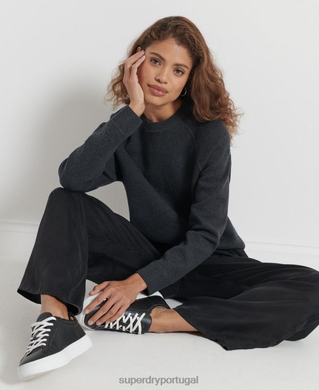 macacão de algodão orgânico essencial mulheres preto roupas Superdry 2208H6642