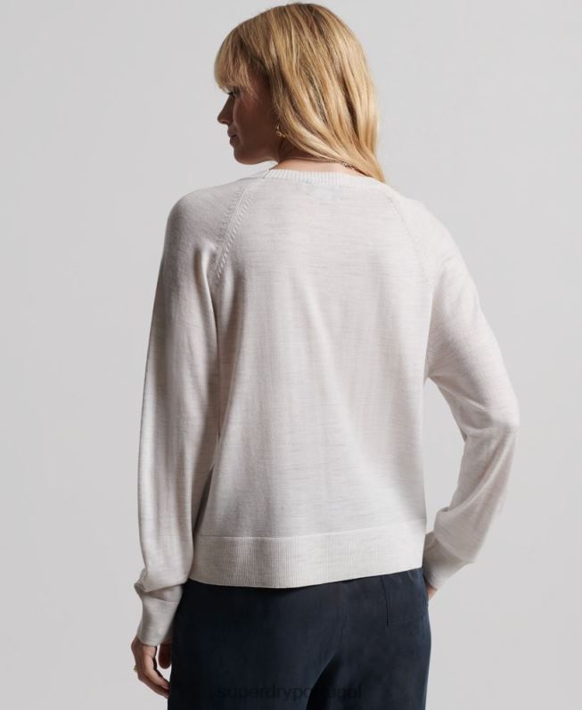 saltador de tripulação merino mulheres cinza claro roupas Superdry 2208H6712