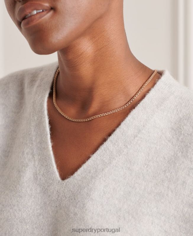 suéter de tricô com decote em v studios mulheres cinza claro roupas Superdry 2208H4033