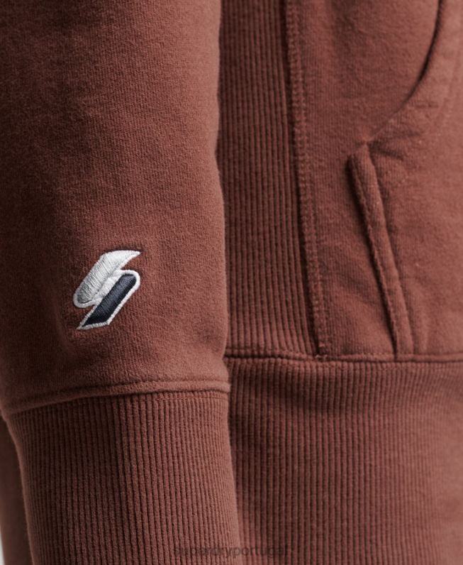 código linear moletom solto mulheres marrom roupas Superdry 2208H5882